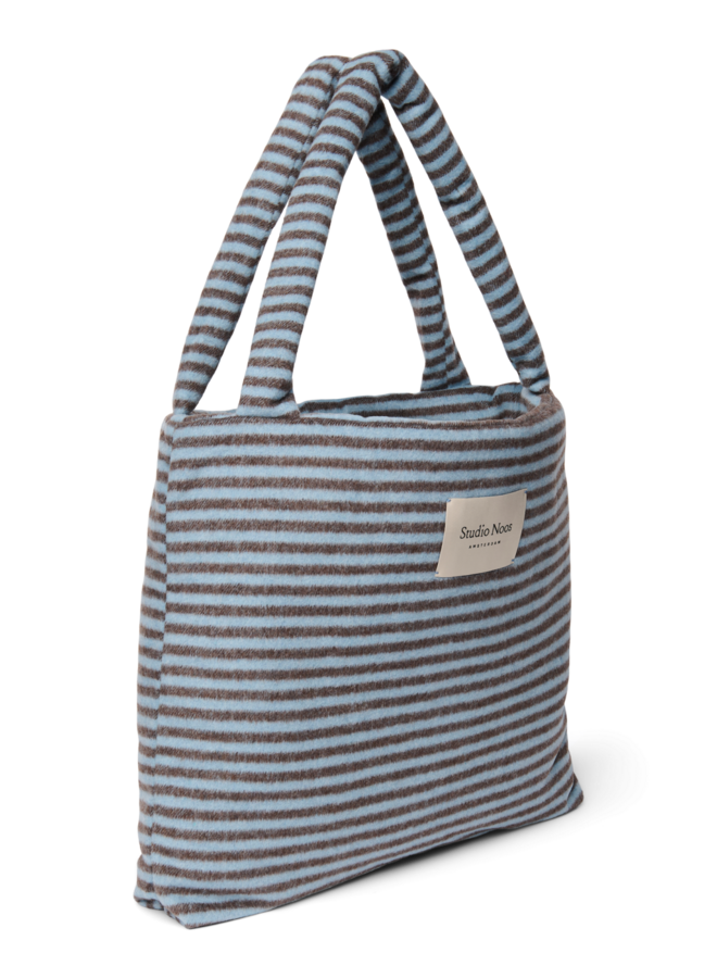 Studio Noos - Stripy wool mom bag - Light blue/Brown