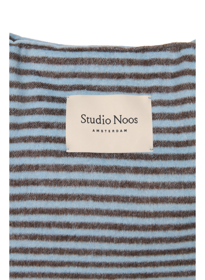 Studio Noos - Stripy wool mom bag - Light blue/Brown