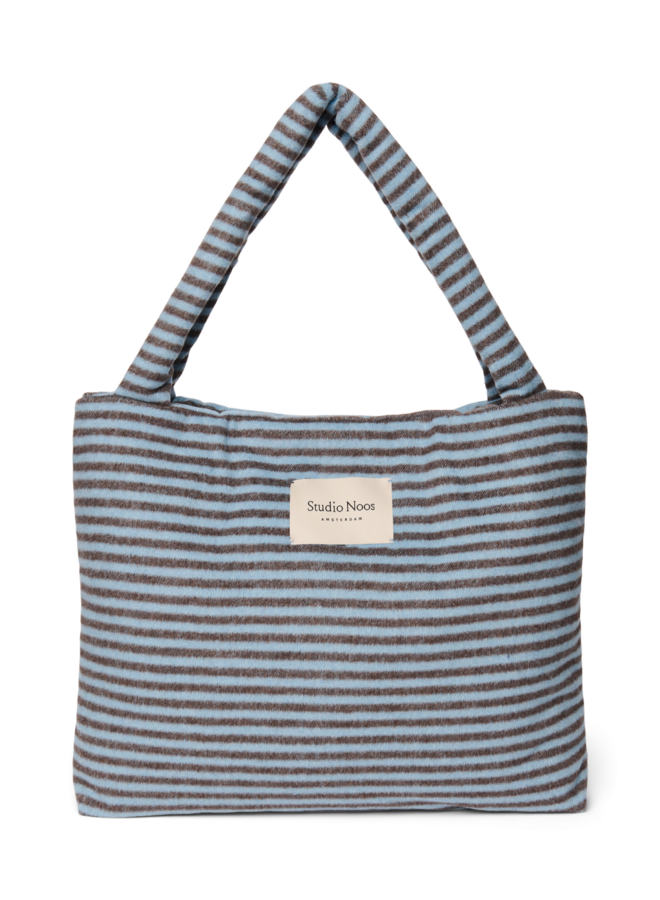 Studio Noos - Stripy wool mom bag - Light blue/Brown