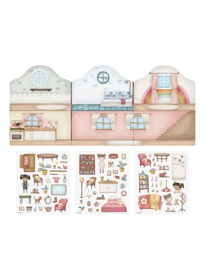 Little Dutch - Herbruikbare stickers - Rosa's house