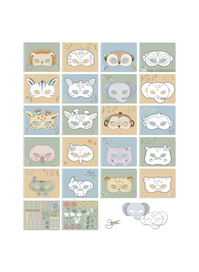 Knutselboek maskers maken - Safari friends Jim
