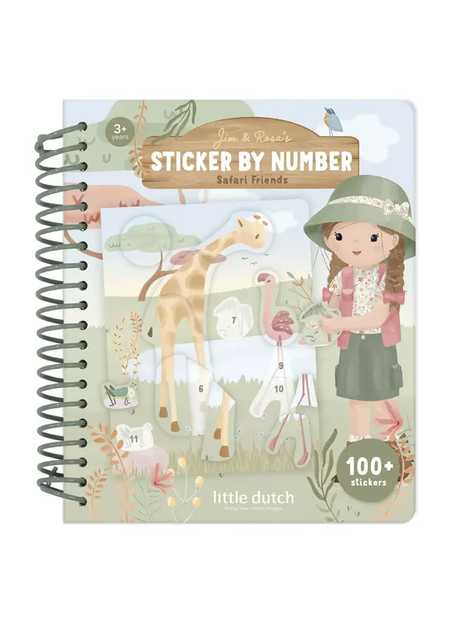 Stickerboek op nummer - Safari friends Rosa
