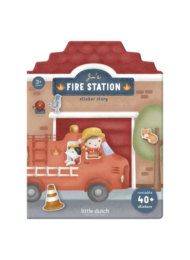 Herbruikbare stickers - Jim's fire station