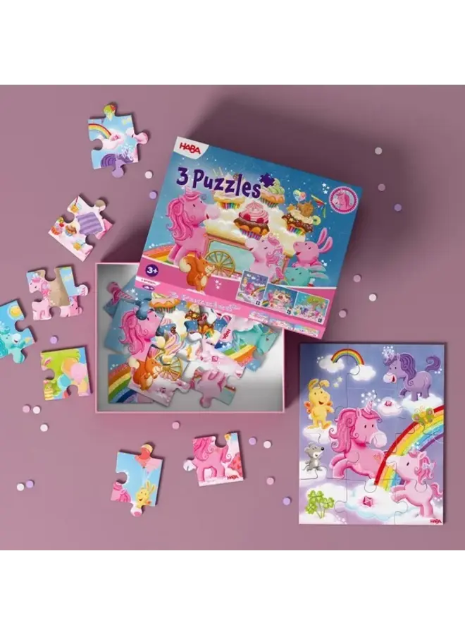 Haba - 3-in-1 puzzel Eenhoorn Flonkerglans