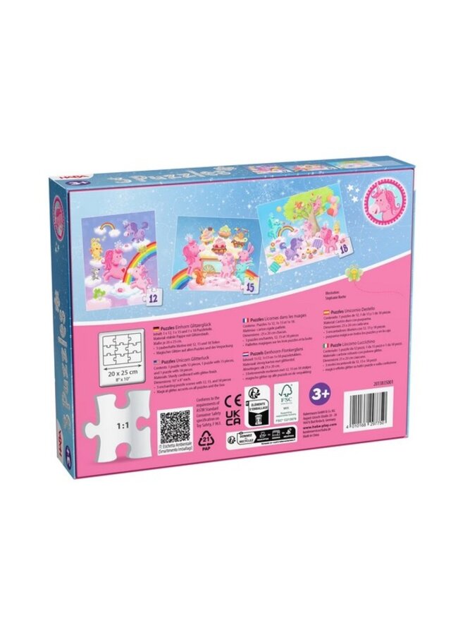Haba - 3-in-1 puzzel Eenhoorn Flonkerglans