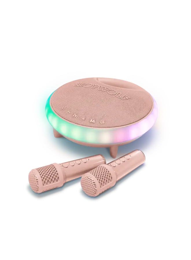 Kidykaraoke karaoke luidspreker met 2 microfoons – Roze