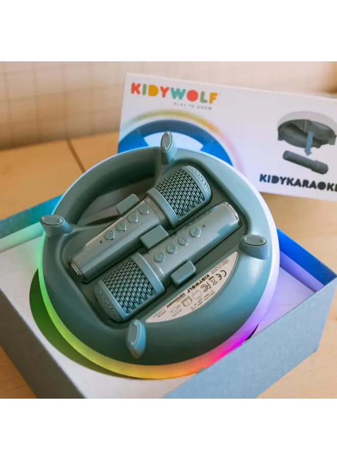 Kidywolf - Kidykaraoke karaoke luidspreker met 2 microfoons – Blauw