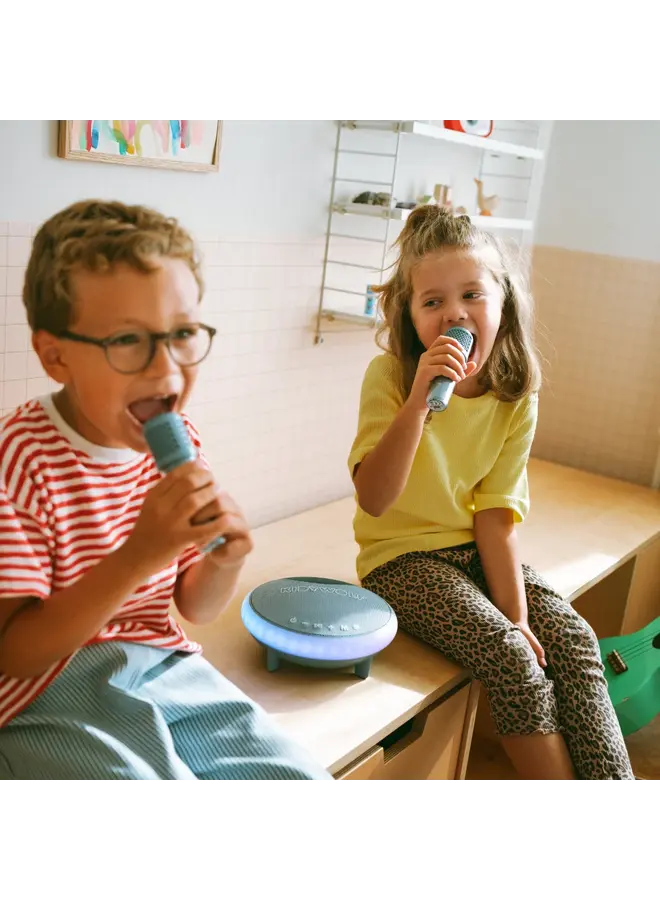Kidywolf - Kidykaraoke karaoke luidspreker met 2 microfoons – Blauw