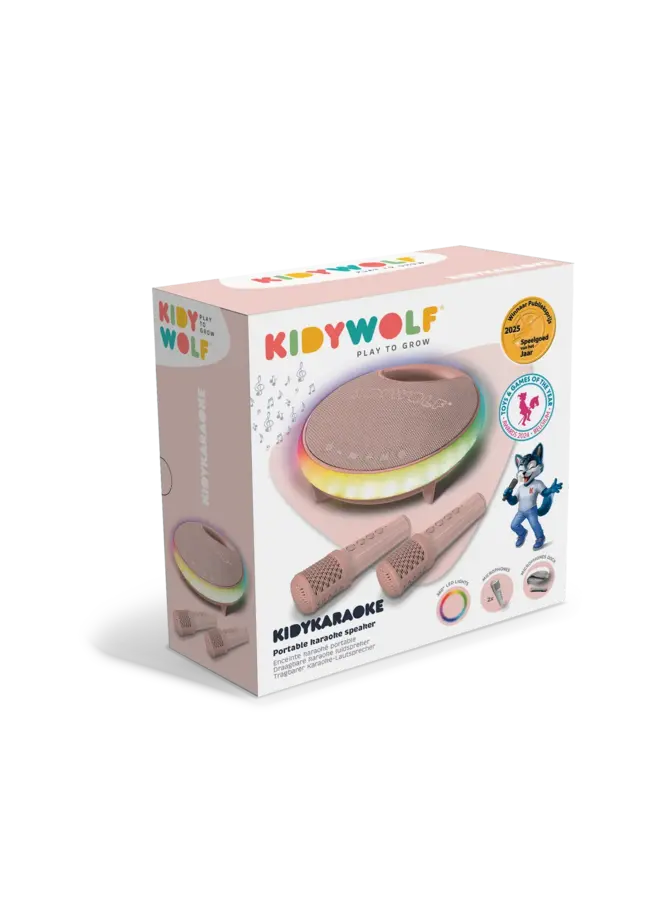 Kidywolf - Kidykaraoke karaoke luidspreker met 2 microfoons – Roze