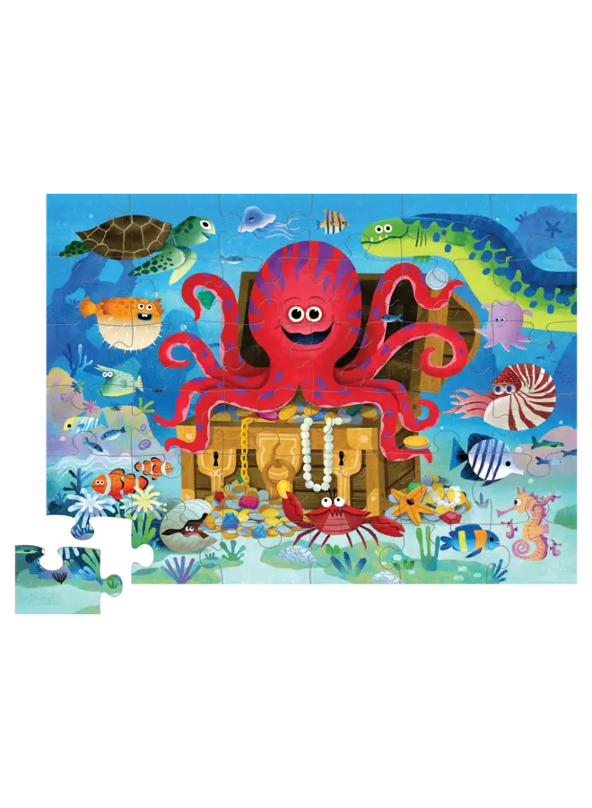 Crocodile Creek - Maxi puzzel, 36 stukjes - Schat van de octopus