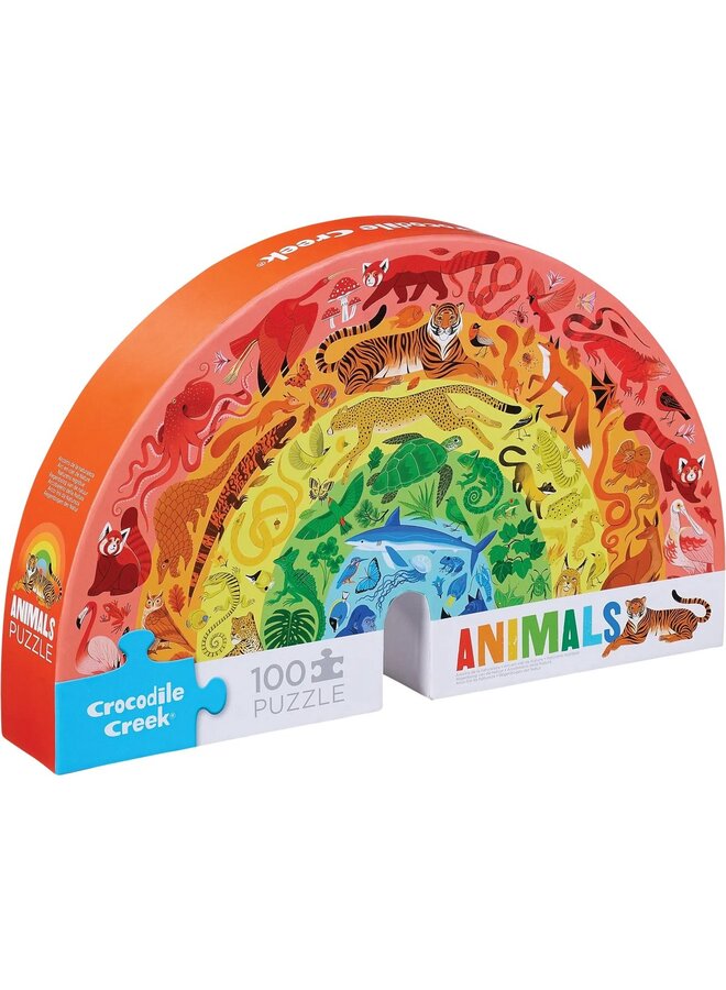 Maxi puzzel, 100 stukjes - Regenboogdieren