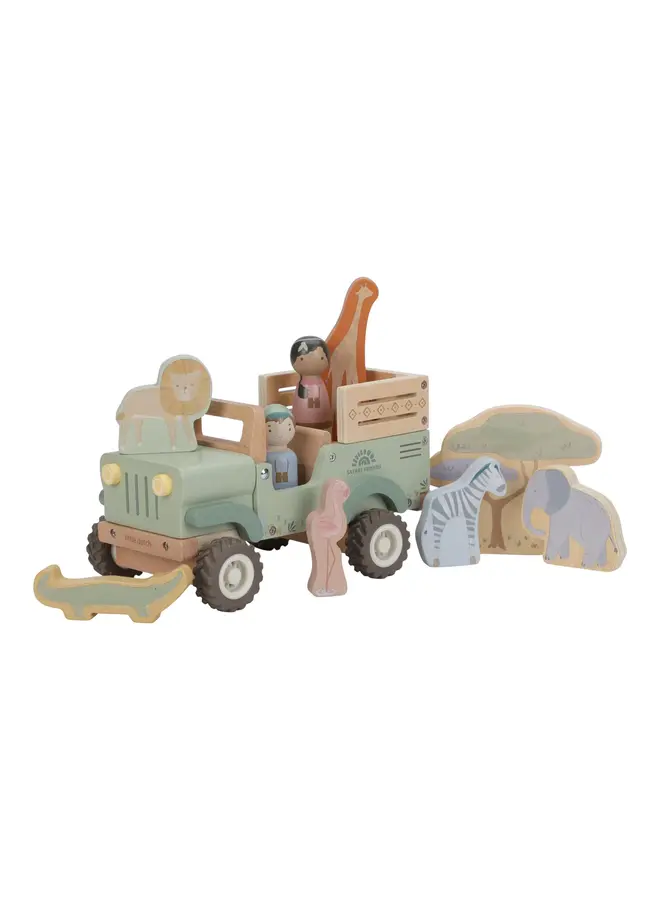 Houten safari auto met dieren - Safari friends