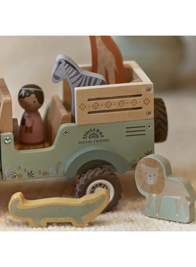 Little Dutch - Houten safari auto met dieren - Safari friends