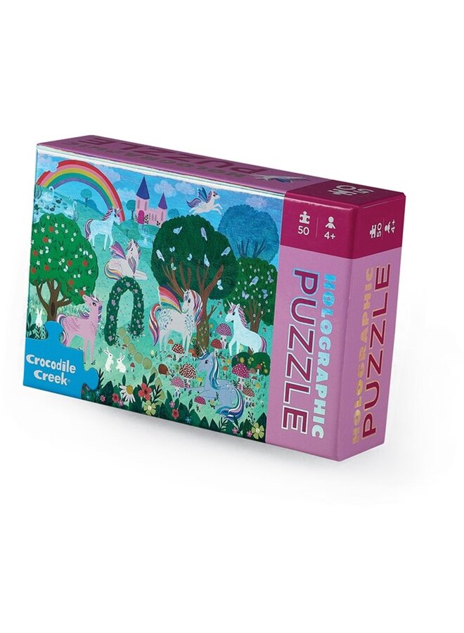 Holografische puzzel, 50 stukjes - Eenhoorns