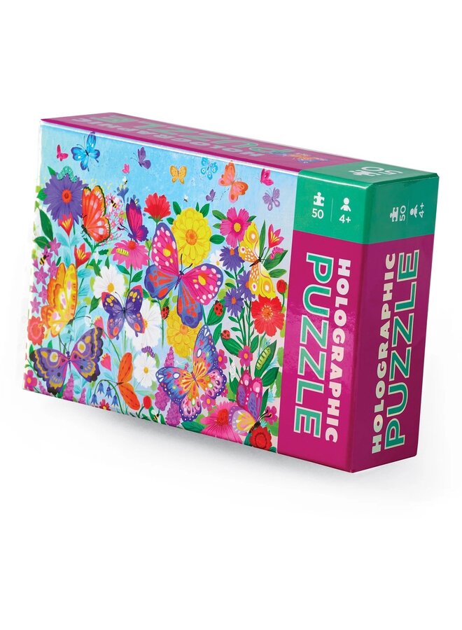 Holografische puzzel, 50 stukjes - Vlinders