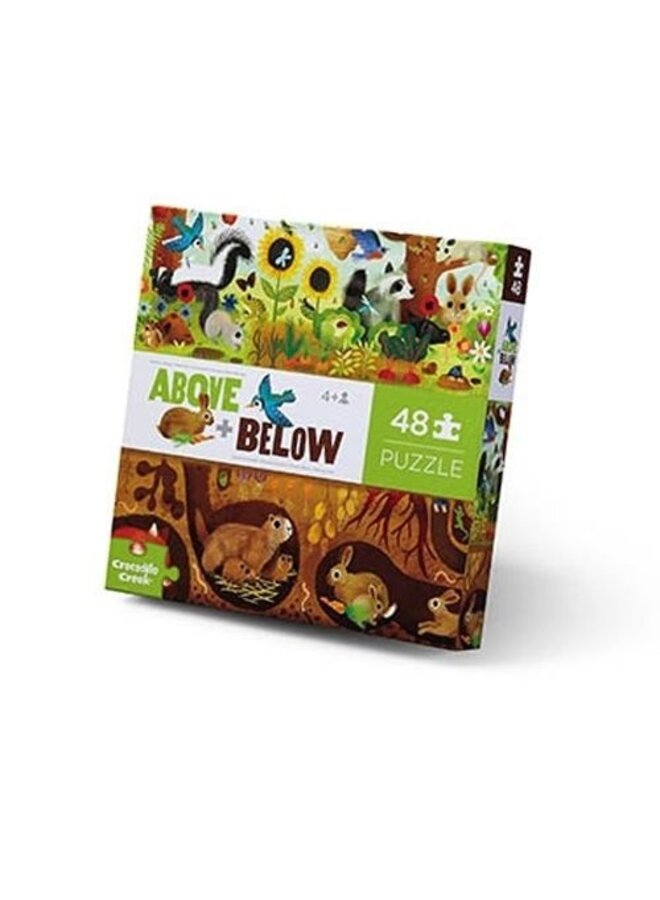 Boven & onder puzzel, 60 stukjes - Bosontdekking