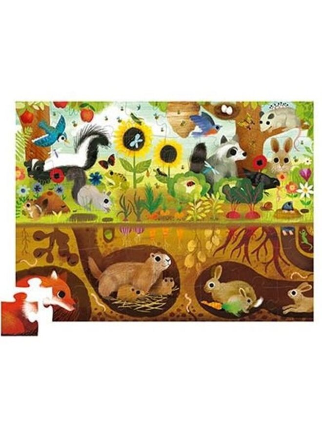 Crocodile Creek - Boven & onder puzzel, 60 stukjes - Bosontdekking