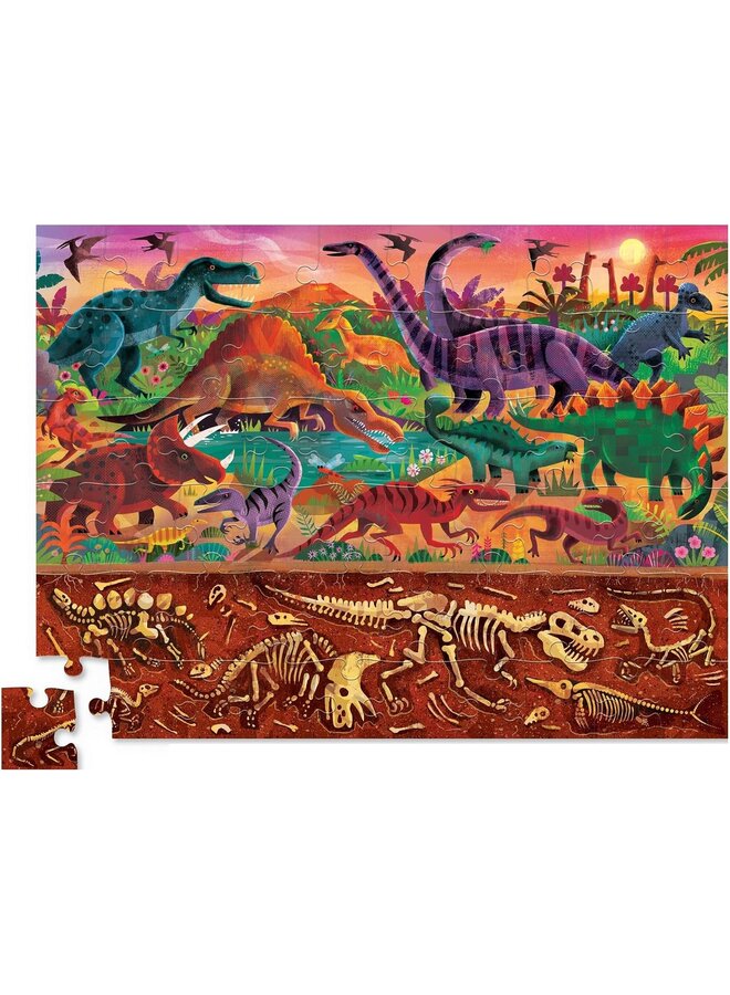 Crocodile Creek - Boven & onder puzzel, 60 stukjes - Dinowereld