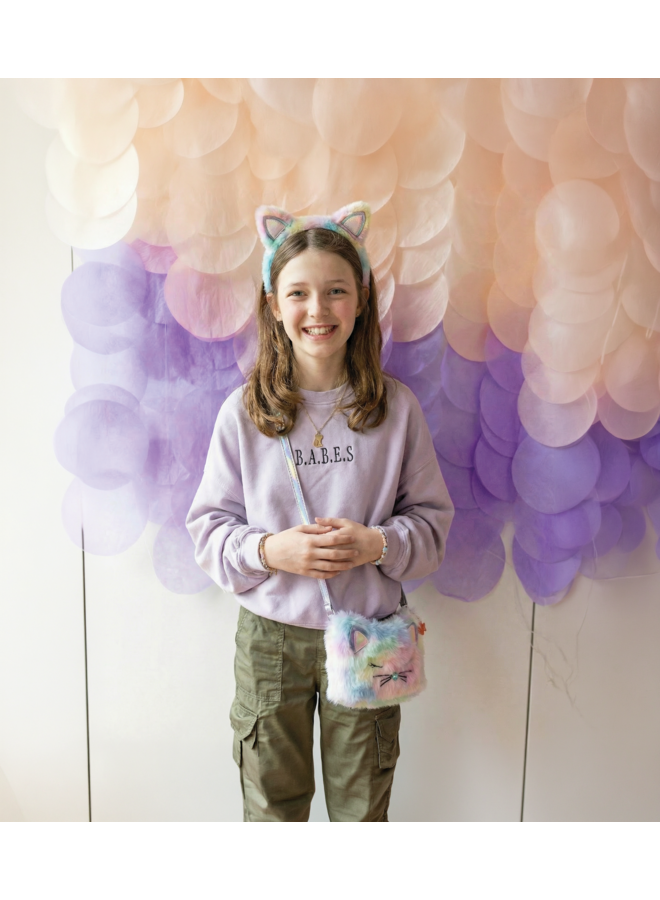 Great Pretenders - 83348 Rainbow furry kitty purse