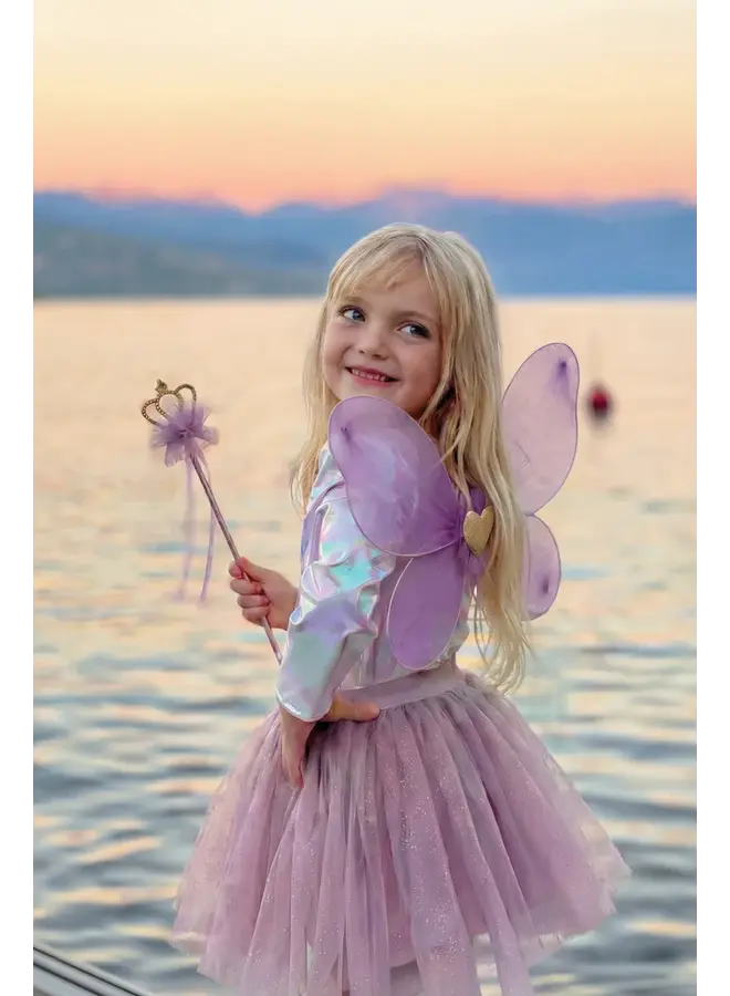 Great Pretenders - 41635 Royal fairy princess skirt with wings & wand - Purple