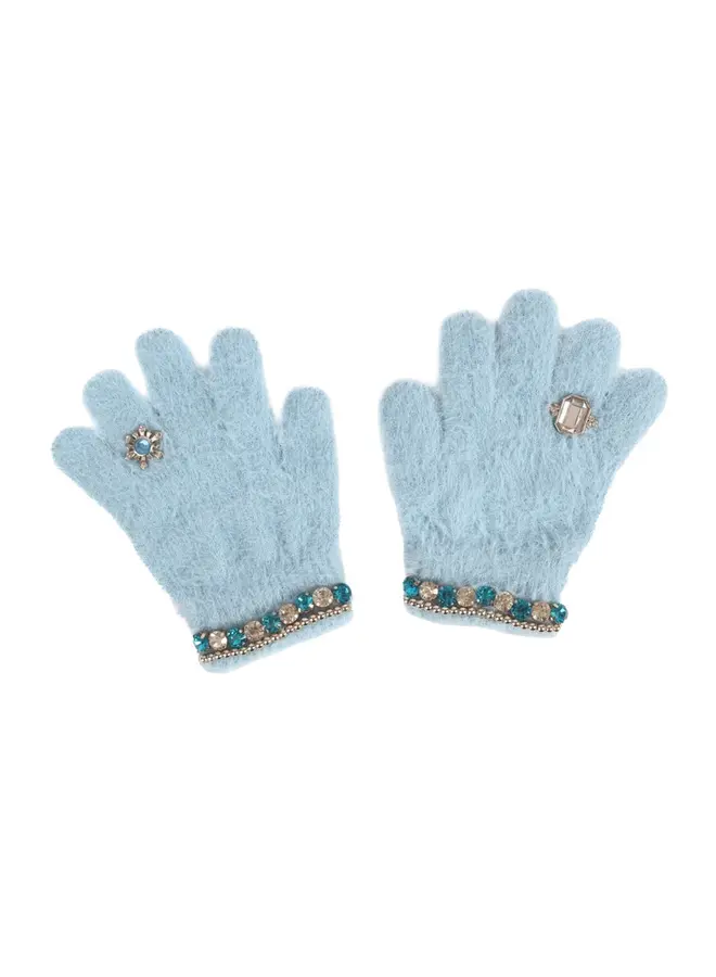 22780 Boujee bijou gloves - Light blue