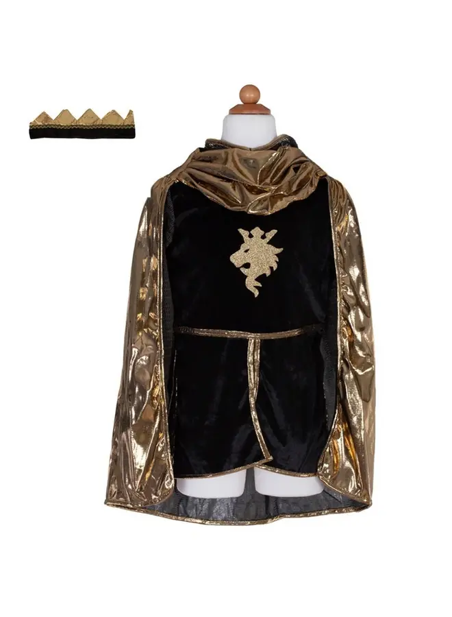 Gold knight cape tunic with crown