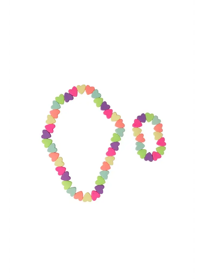 86122 Sweet tart heart necklace & bracelet set