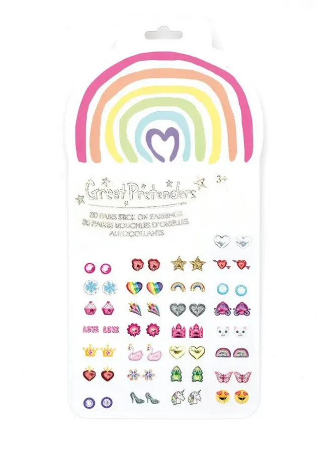 87506 Rainbow love stick-on earrings