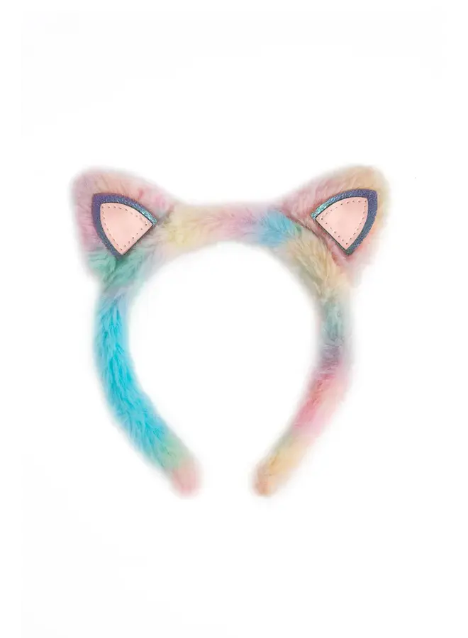 89090 Rainbow furry kitty headband