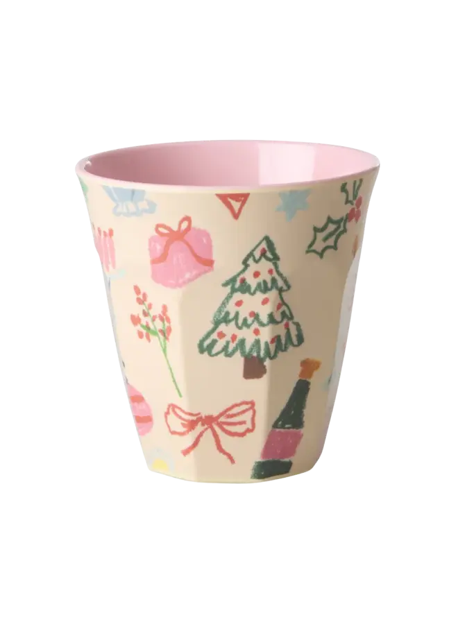 Medium melamine beker - Xmas galore