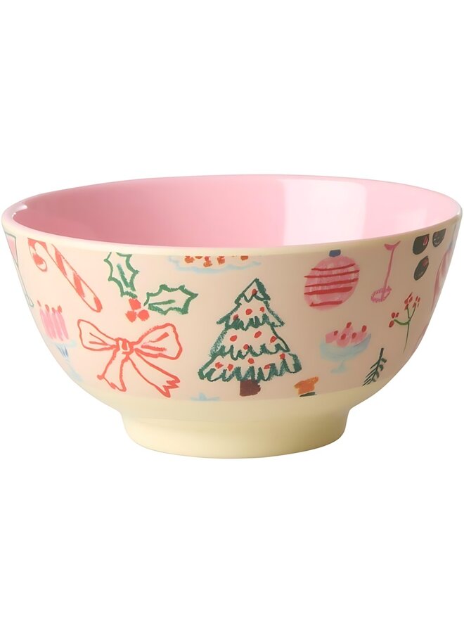 rice - Medium melamine kom - Xmas galore
