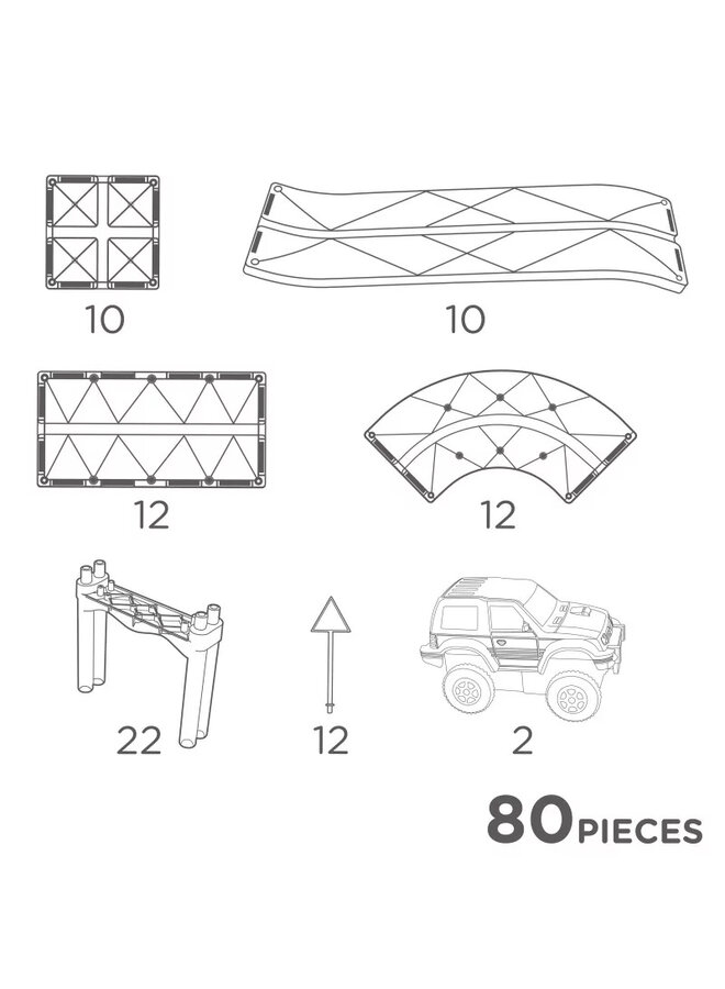 Cleverclixx - Large race track pastel - 80 pieces