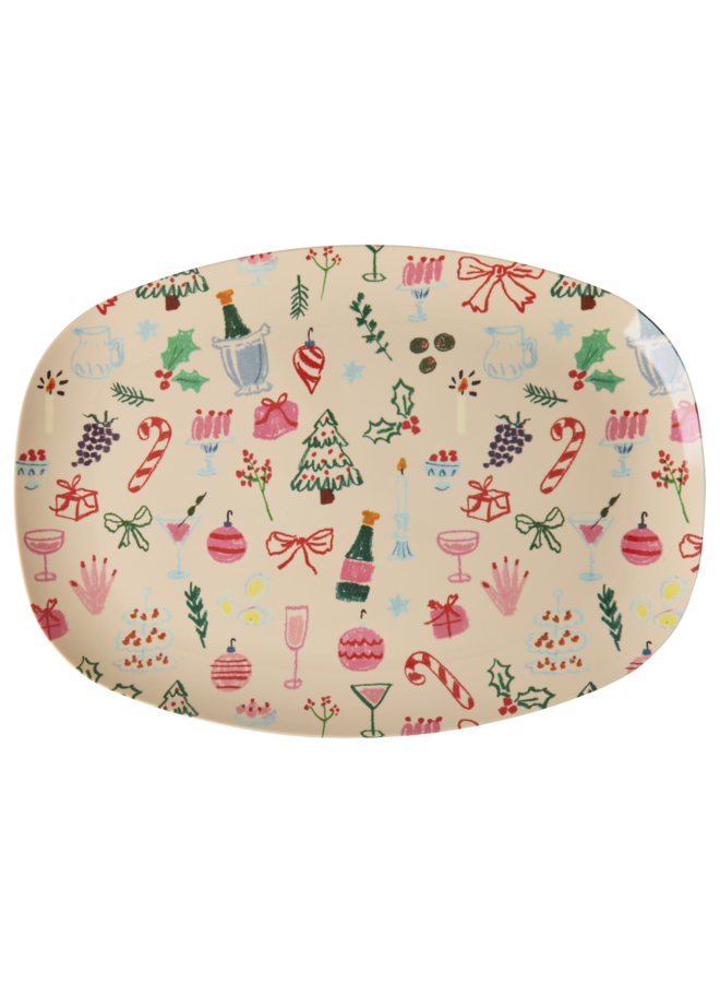 Groot rechthoekig dinerbord - Xmas galore