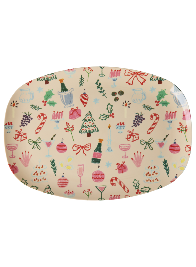rice - Groot rechthoekig dinerbord - Xmas galore