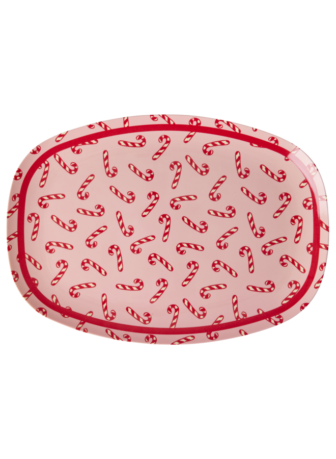Groot rechthoekig dinerbord - Candy cane