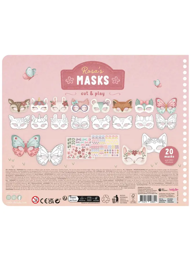 Little Dutch - Knutselboek maskers - Rosa