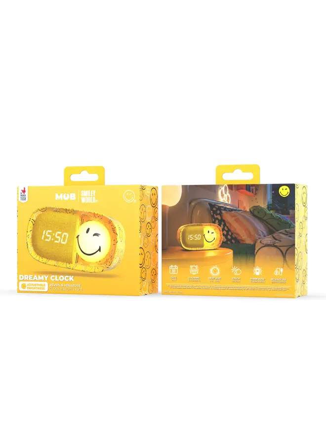 MOB - Dreamy clock smiley world - Yellow