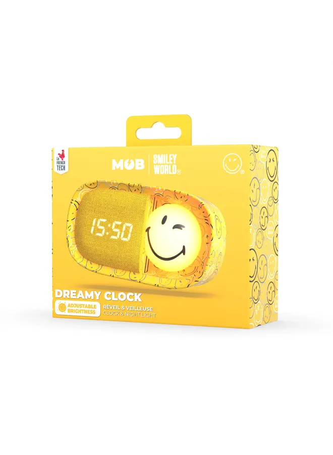 Dreamy clock smiley world - Yellow