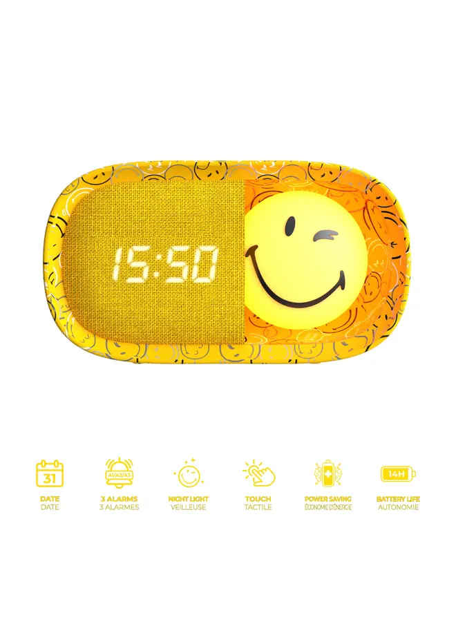 MOB - Dreamy clock smiley world - Yellow