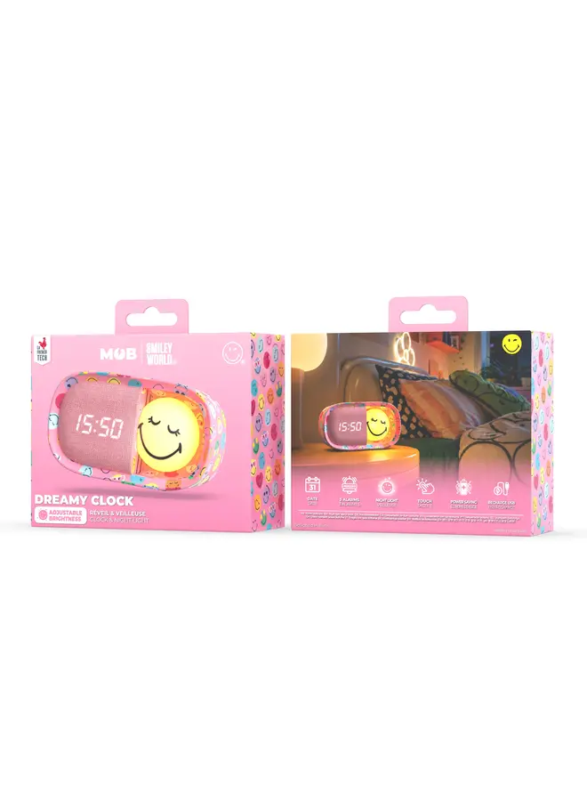 MOB - Dreamy clock smiley world - Pink