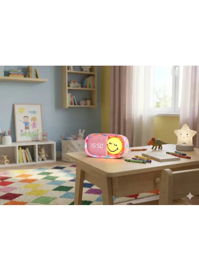 MOB - Dreamy clock smiley world - Pink
