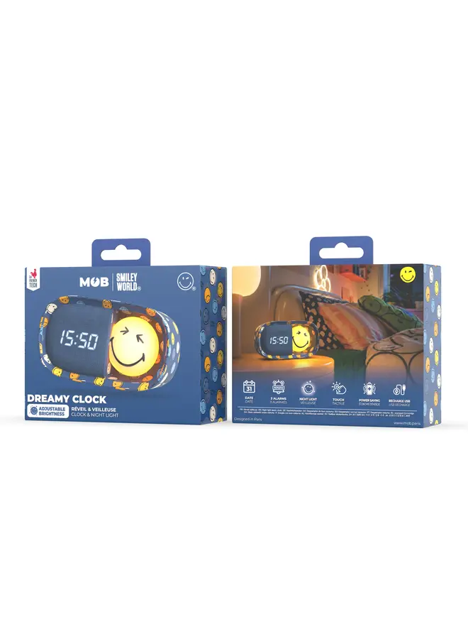 MOB - Dreamy clock smiley world - Blue