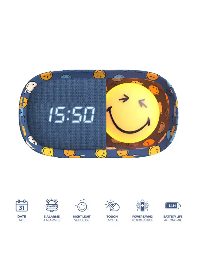 MOB - Dreamy clock smiley world - Blue