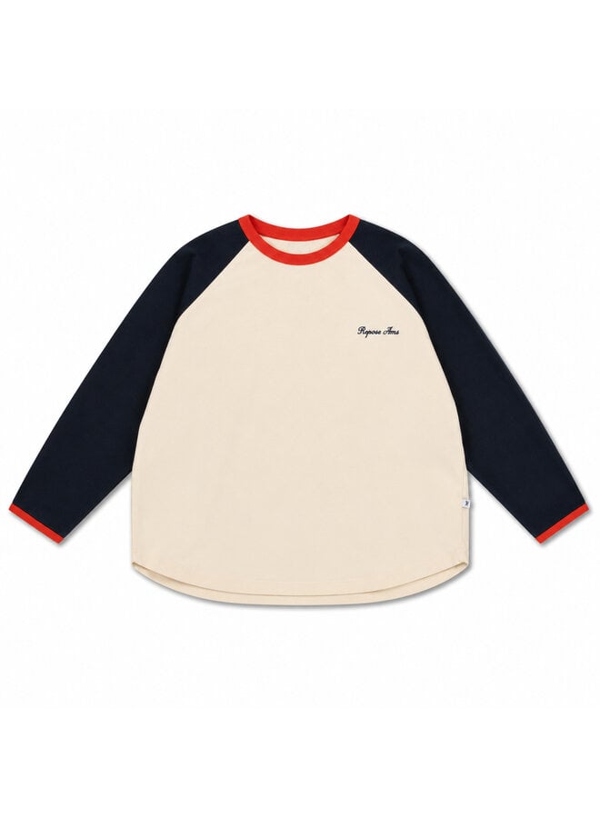 Raglan long sleeve - Blue note color block