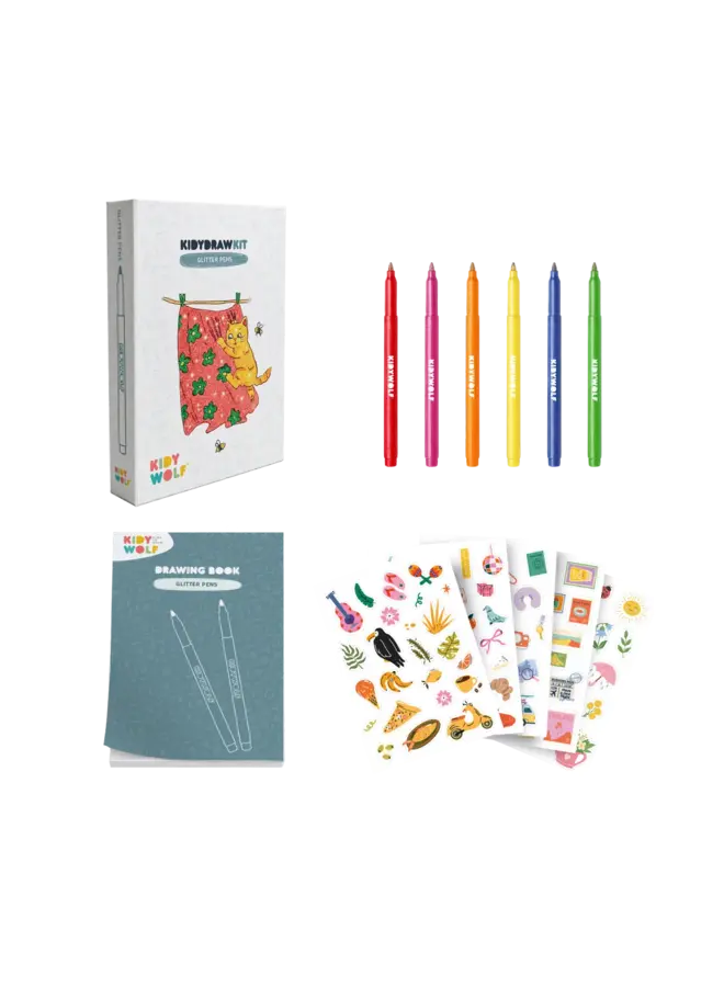 Kidydraw-pad kit glitterset
