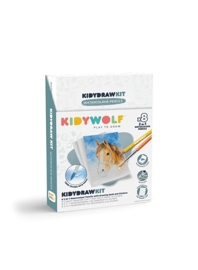 Kidywolf - Kidydraw-pad kit aquarelset