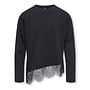 Kids Only - Kamil assymetric lace tee - Black tonal lace
