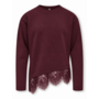 Kids Only - Kamil assymetric lace tee - Winetasting tonal lace