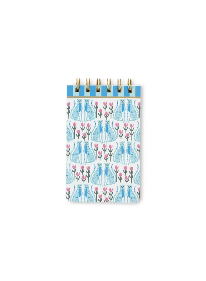 DesignWorks Ink - A dopo twin wire notepad - Blue cheetahs