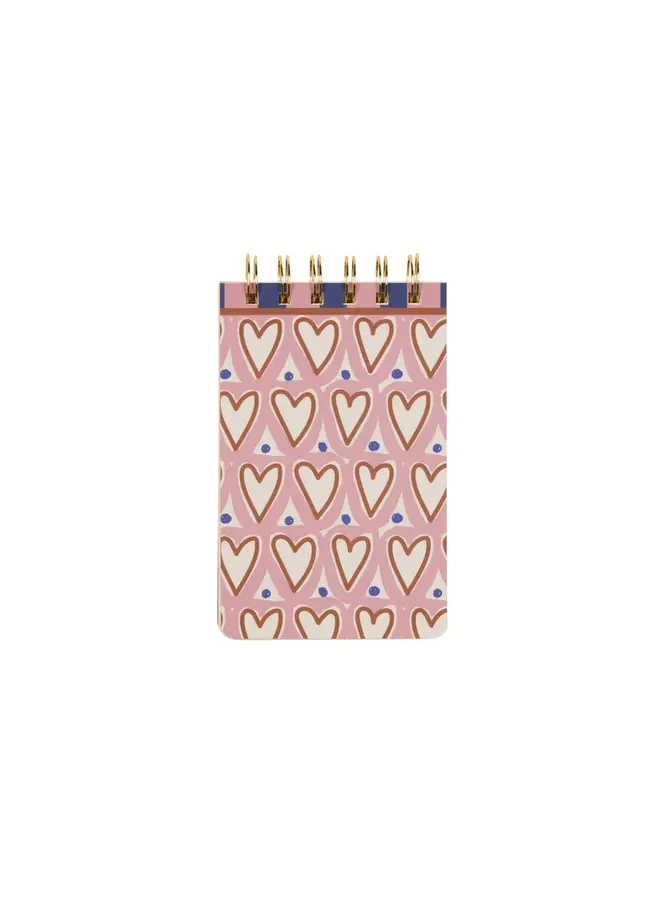 A dopo twin wire notepad - Hearts